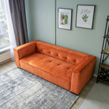 Johnston Burnt Orange Velvet Sofa