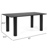 Johson 67" Modern Solid Oak Rectangle Dining Table