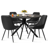 Jonesbo & Boston 43" Black Round Dining Table Set for 4 (5-Piece)