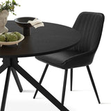 Jonesbo & Boston 43" Black Round Dining Table Set for 4 (5-Piece)