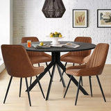 Jonesbo & Boston 43" Black Round Dining Table Set for 4 (5-Piece)