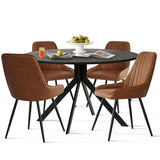 Jonesbo & Boston 43" Black Round Dining Table Set for 4 (5-Piece)