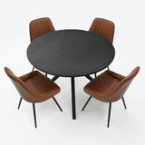 Jonesbo & Boston 43" Black Round Dining Table Set for 4 (5-Piece)