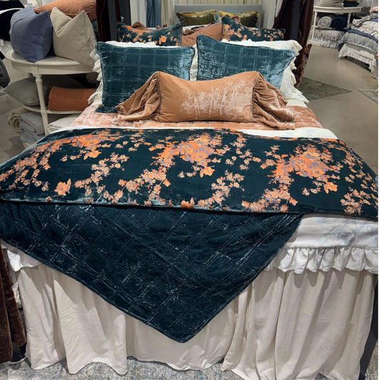 Josephine Burnout Faux Silk Velvet Duvet Cover Set
