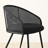 Jules Upholstered Rattan Dining Chair with Arms (Set of 4)
