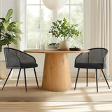 Jules Upholstered Rattan Dining Chair with Arms (Set of 4)