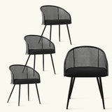 Jules Upholstered Rattan Dining Chair with Arms (Set of 4)