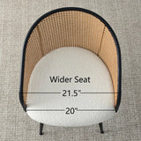 Jules Upholstered Rattan Dining Chair with Arms (Set of 4)
