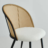 Jules Modern Upholstered Rattan Dining Chair (Set of 4)
