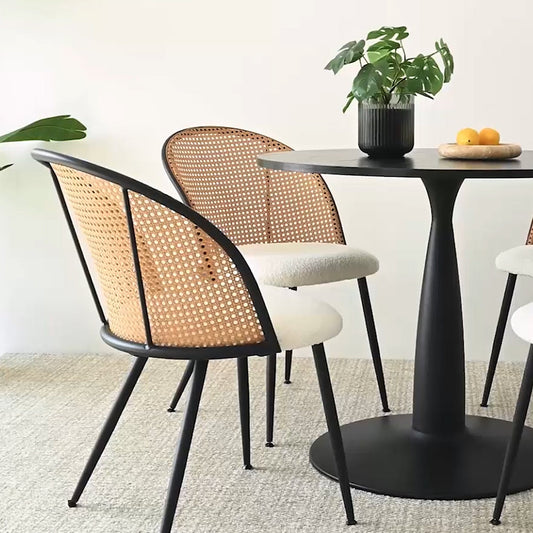 Haven & Jules 35" Rattan Round Dining Table Set for 4 (5-Piece)