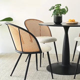 Jules Modern Upholstered Rattan Dining Chair (Set of 4)