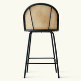 Jules 27.5" Modern Upholstered Rattan Counter Stool (Set of 4)