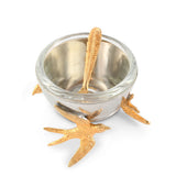 Flying Bird Gold Salt Cellar with Spoon