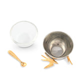 Flying Bird Gold Salt Cellar with Spoon