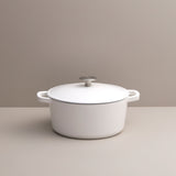 3.5 Quart Mini Dutch Oven - White - Silver Knob