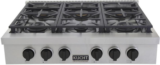 Kucht 36" Stainless Propane Cooktop-KFX369T/LP-K