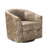 Pablo Modern Swivel Barrel Chair with Upholstered Fabric & Metal Base