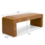 Kaia 47" Modern Waterfall Bench