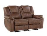 Katrine 3-Piece Manual Motion Set, Brown (Sofa, Loveseat & Chair)