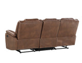 Katrine Manual Reclining Sofa, Brown