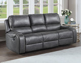 Keily Grey 3 Piece Manual Motion Set (Sofa, Loveseat & Chair)