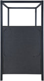 Kelly Canopy Bed in Rich Boucle Fabric with Matte Black Iron Frame - Elevate Your Bedroom Sanctuary