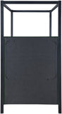 Kelly Canopy Bed in Rich Boucle Fabric with Matte Black Iron Frame - Elevate Your Bedroom Sanctuary