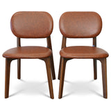 Kelsey Brown Leather Dining Chair (Set Of 2)