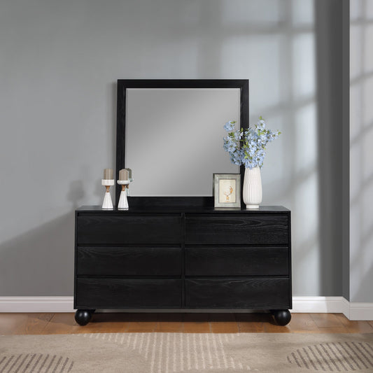 Kent Mirror - Elevate Your Space with a Sleek Art Deco Design Crafted from Solid Ash Wood Elegance