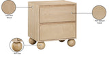 Kent Night Stand - Sleek Ash Wood Design with Elegant Ball Legs for a Timeless Bedroom Upgrade
