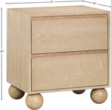 Kent Night Stand - Sleek Ash Wood Design with Elegant Ball Legs for a Timeless Bedroom Upgrade