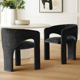 Khloe Modern Chenille Dining Chair with Arms (1-Piece)