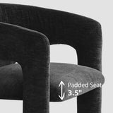 Khloe Modern Chenille Dining Chair with Arms (1-Piece)