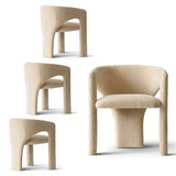 Khloe Modern Chenille Dining Chair with Arms (Set of 2)