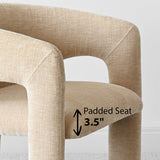 Khloe Modern Chenille Dining Chair with Arms (1-Piece)