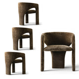 Khloe Modern Chenille Dining Chair with Arms (Set of 2)