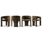 Khloe Modern Chenille Dining Chair with Arms (Set of 4)