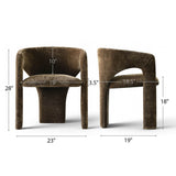 Khloe Modern Chenille Dining Chair with Arms (1-Piece)