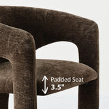 Khloe Modern Chenille Dining Chair with Arms (Set of 2)