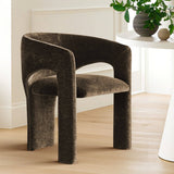 Khloe Modern Chenille Dining Chair with Arms (1-Piece)