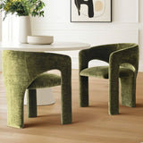 Khloe Modern Chenille Dining Chair with Arms (1-Piece)