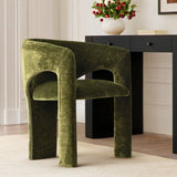 Khloe Modern Chenille Dining Chair with Arms (Set of 4)