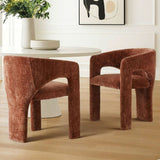 Khloe Modern Chenille Dining Chair with Arms (Set of 2)