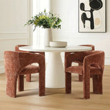 Khloe Modern Chenille Dining Chair with Arms (Set of 6)