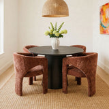 Khloe Modern Chenille Dining Chair with Arms (Set of 6)