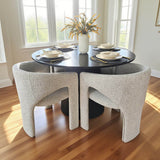 Khloe Modern Chenille Dining Chair with Arms (1-Piece)