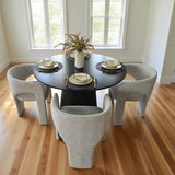 Khloe Modern Chenille Dining Chair with Arms (Set of 2)