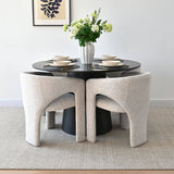 Khloe Modern Chenille Dining Chair with Arms (Set of 4)