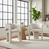Khloe Modern Chenille Dining Chair with Arms (1-Piece)