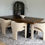 Khloe Modern Chenille Dining Chair with Arms (Set of 6)